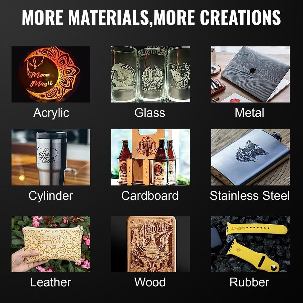 130W CO2 Laser Engraver Cutter Machine w/Glass Tube USB/U-Disk for Wood
