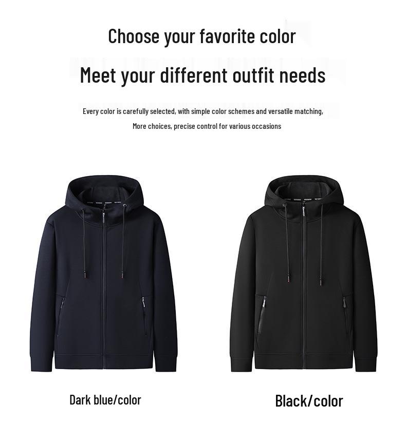 2025 Fleece-Lined Hooded Jacket: Men's Plus Size Thick Casual Sport Cardigan for Autumn/Winter