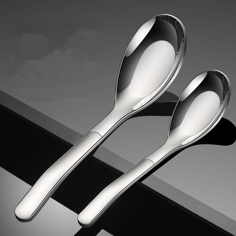 Creative Korean 316 Stainless Steel Spoon Household Flat-bottomed Teaspoons Thickened Deepened Tablespoons Utensil for Home
