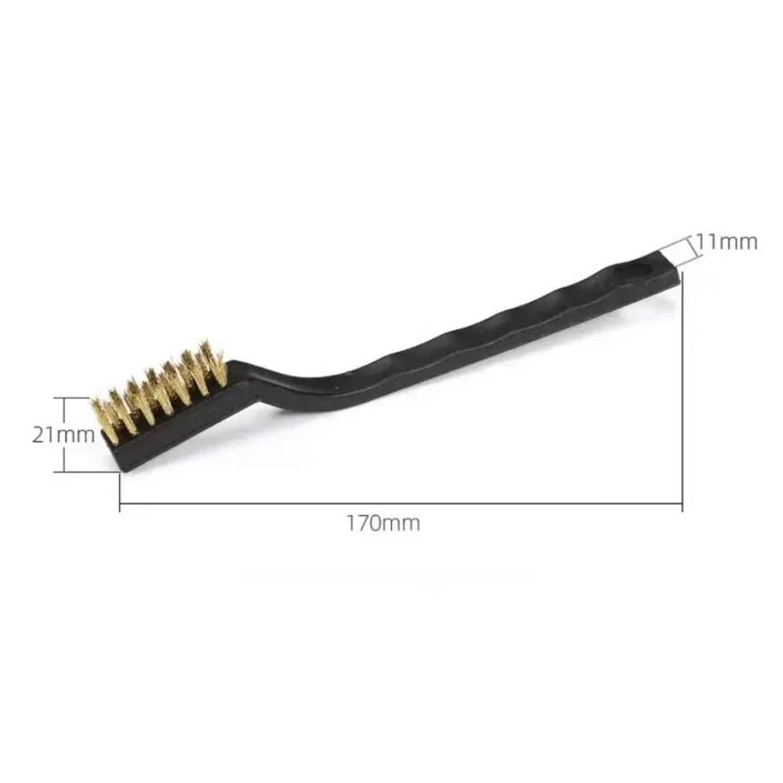 6 Pcs Industrial Toothbrush Mini Copper Steel Wire Brush Stainless Steel Wire Brush Dirt Hard Cleaning Toothbrush