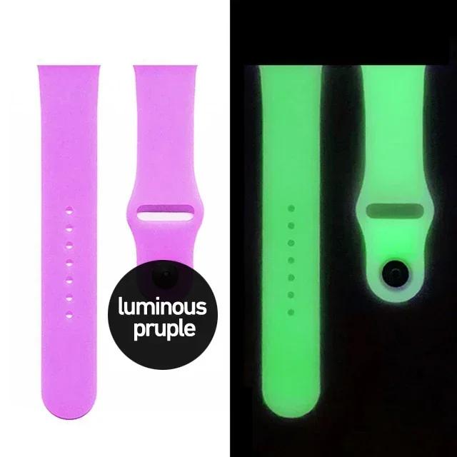 Świecący Silikonowy Pasek Do Apple Watch Band Ultra2 Sport Loop Bransoleta Do Iwatch10 9 8 7 6 5 4 Se 49/46/45/41/42/44/42/40/38mm