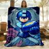 1pc Mega Man, Robotics All-Season Comfort, Outdoor Flannel Blanket - Soft, Warm & Cozy for Naps, Camping & Travel 026