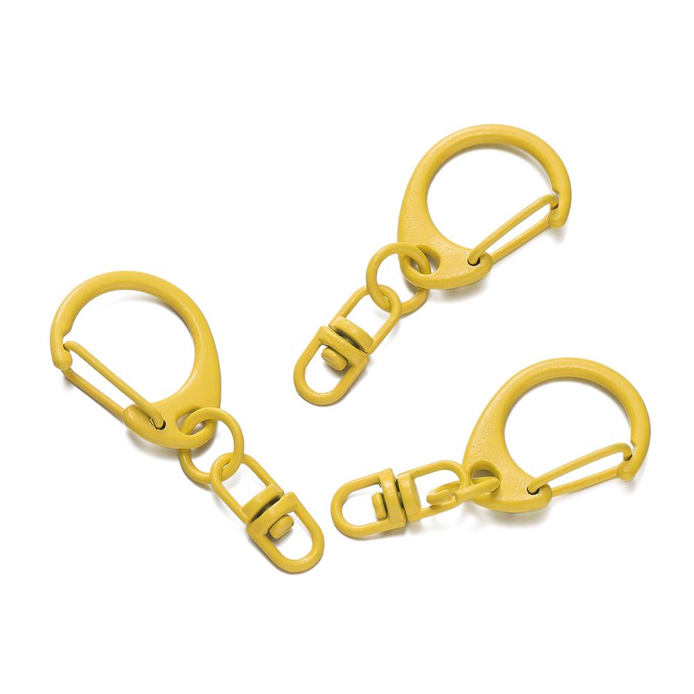 5pcs Alloy Colorful D-shaped Hooks With Rotatable Eight-character Buckle for DIY Keychains Crafts Bag Charms Key Ring Findings