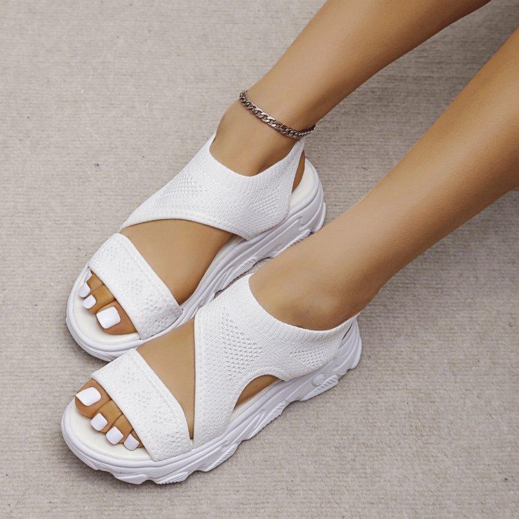 Spring and summer new women's casual sandals knitted sandals platform sandals women's shoes