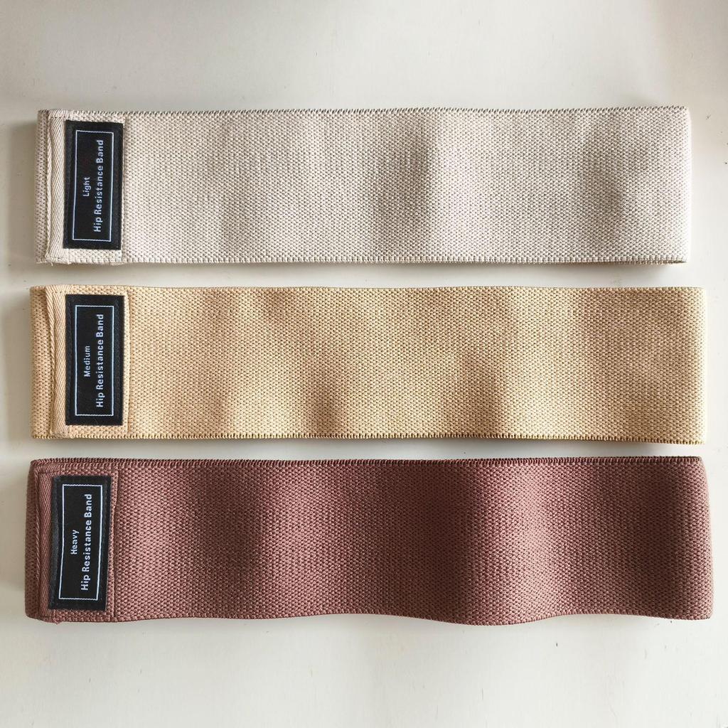 Polyester Cotton Yoga Resistance Bands Set - Booty, Squat, and Hip Lift Fitness Elastic Bands in Stock