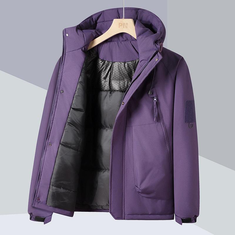 

Graphene cotton jacket men s autumn and winter new thickened Hong Kong-style fashion jacket cotton jacket 3XL фиолетовый