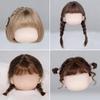 Doll Wig Bangs Ponytail Curly Soft Mohair Wig Suitable for Ob11, 1/12bjd, 1/8BJD Doll Wig Doll Accessories