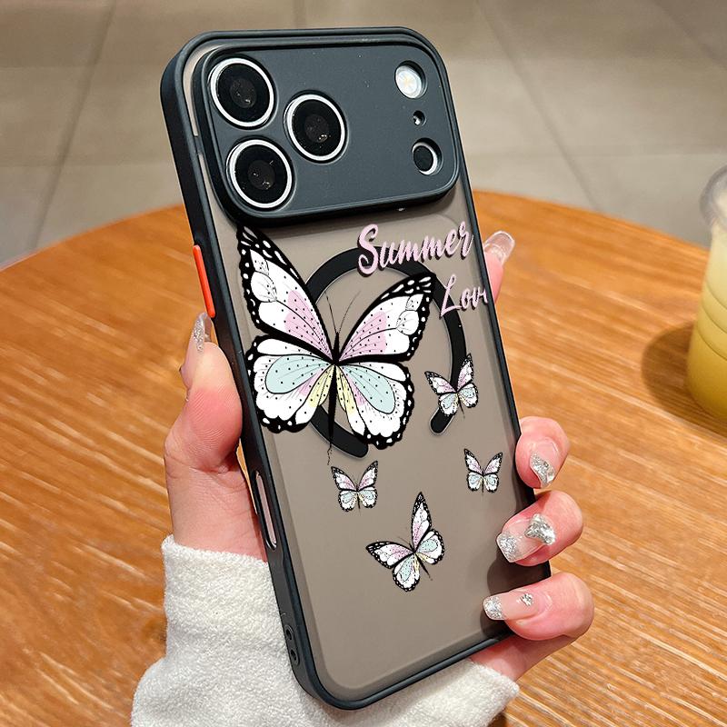 Fantastic Butterfly Print Case For iPhone 17 18 Pro Max For iPhone 16 15 14 13 Pro Max 17E Hybrid TPU+PC Magnetic Phone Cover