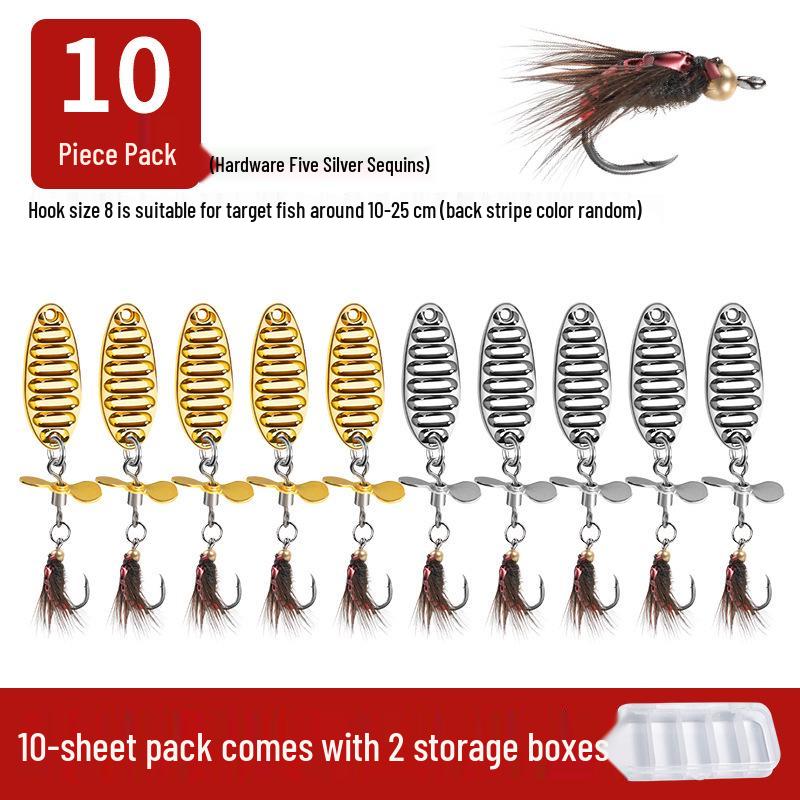 Micro Sequins Casting Iron Fly Fishing Hook Set for Minnows, White Stripes, Crucian Carp, and Freshwater Fish Lures