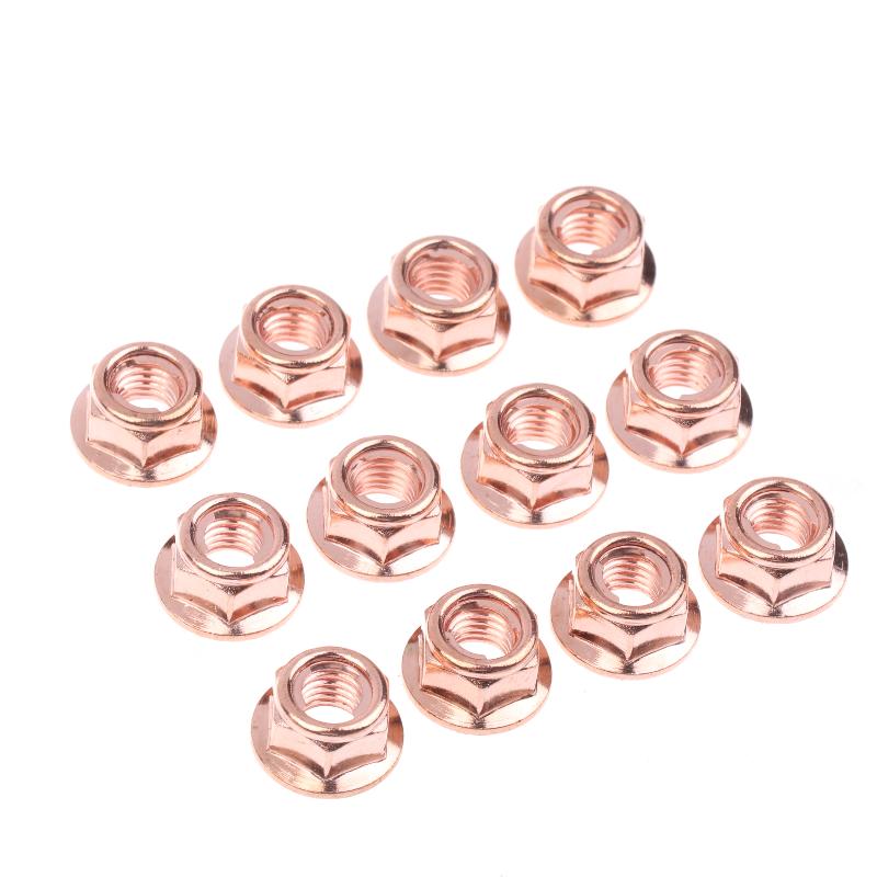 

12-50 шт. M8 Оцинкованные шпильки Гайки-фиксаторы Медный болт Винт Болт Винт Турбо Выхлопная шпилька Шестигранные медные выхлопные гайки
