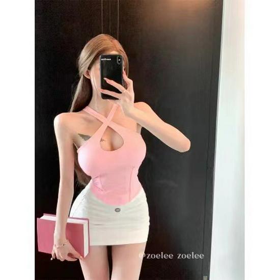 Women's Anchor Clothing Sweet Spicy Girl Vest with Chest Pads - Stylish Hollow Out Design