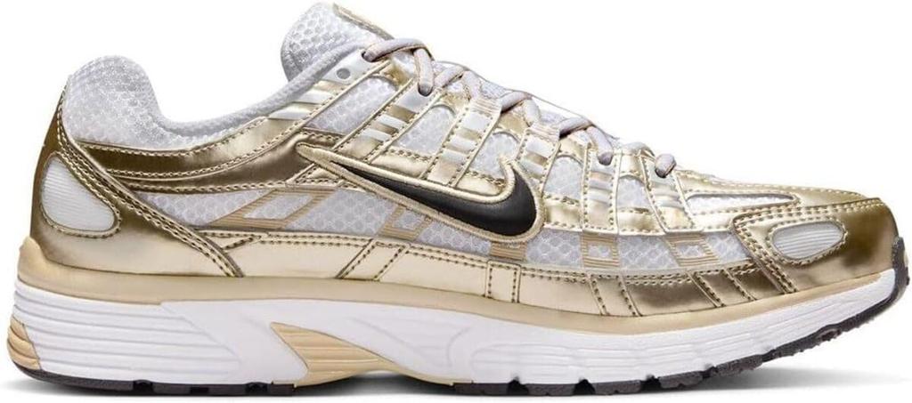 Nike Lifestyle Shoes W P-6000 GLD Tech Mesh Low-Top Unisex White/Gold/Black 27.5 Cm