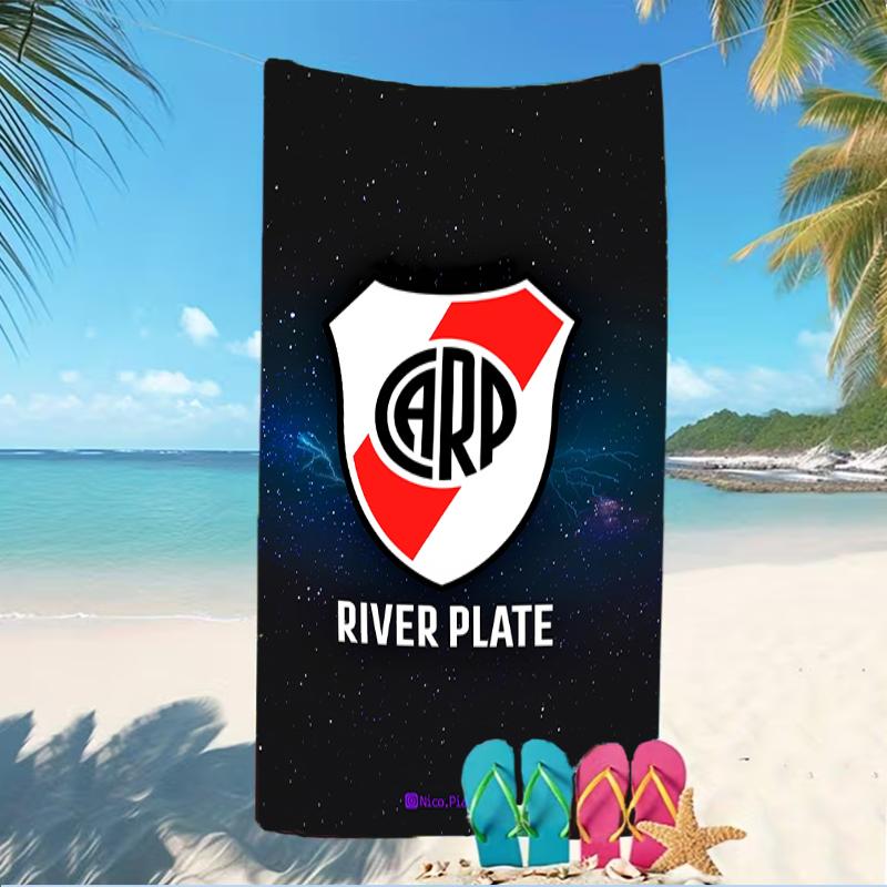 Beach Towel with Club Atlético River Plate Pattern - soft,absorbent,machine washable Lightweight&Modern,swimming,Travel Essentials