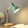 Eyes Protection Table Lamp E27 Nordic Wood Desk Lamps Height Adjustable Modern Bedside Lamp for Read Study Night Light with Plug