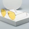 Retro Metal Frame Yellow Lens Night Vision Sunglasses Men Oversize Night Driving SunGlasses Outdoor UV400 Color Changing Goggles