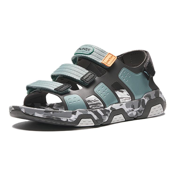 Anta Sandalias Cómodas Casuales Versátiles Duraderas para Niños Sandalias para Niños Gris Negro Verde 312436914-3