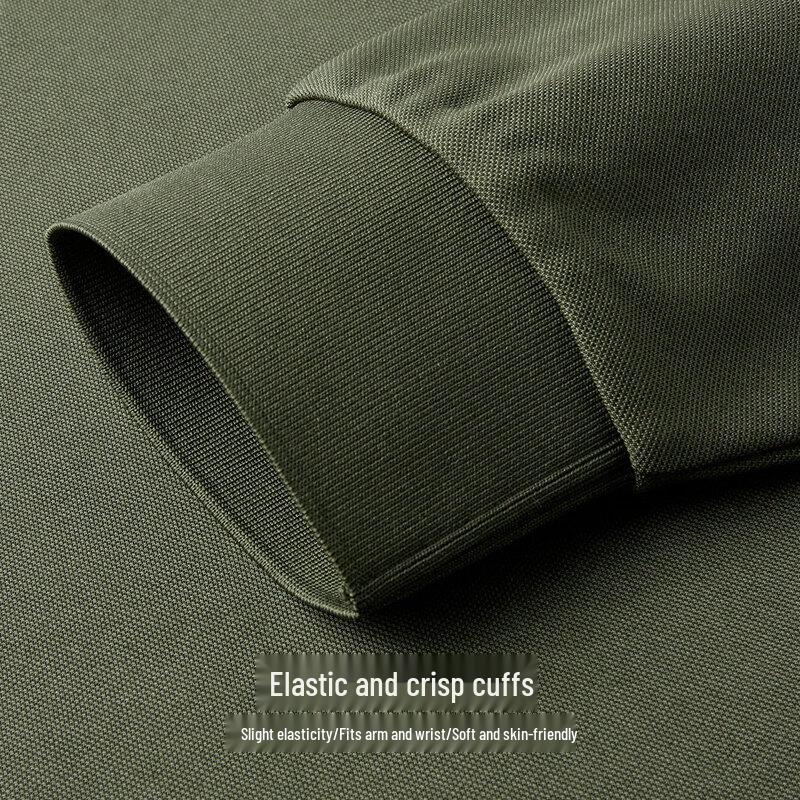 Men's Wool Silk Blend Long-Sleeve Polo Shirt
