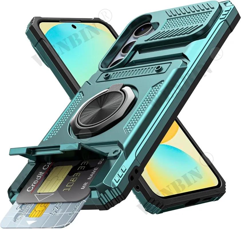 Hoesje Voor Samsung S26 Ultra S2 S24 S23 Ultra A7 A37 A17 Magnetische Roterende Ring Standaard Robuuste Valbescherming Portemonneehoes