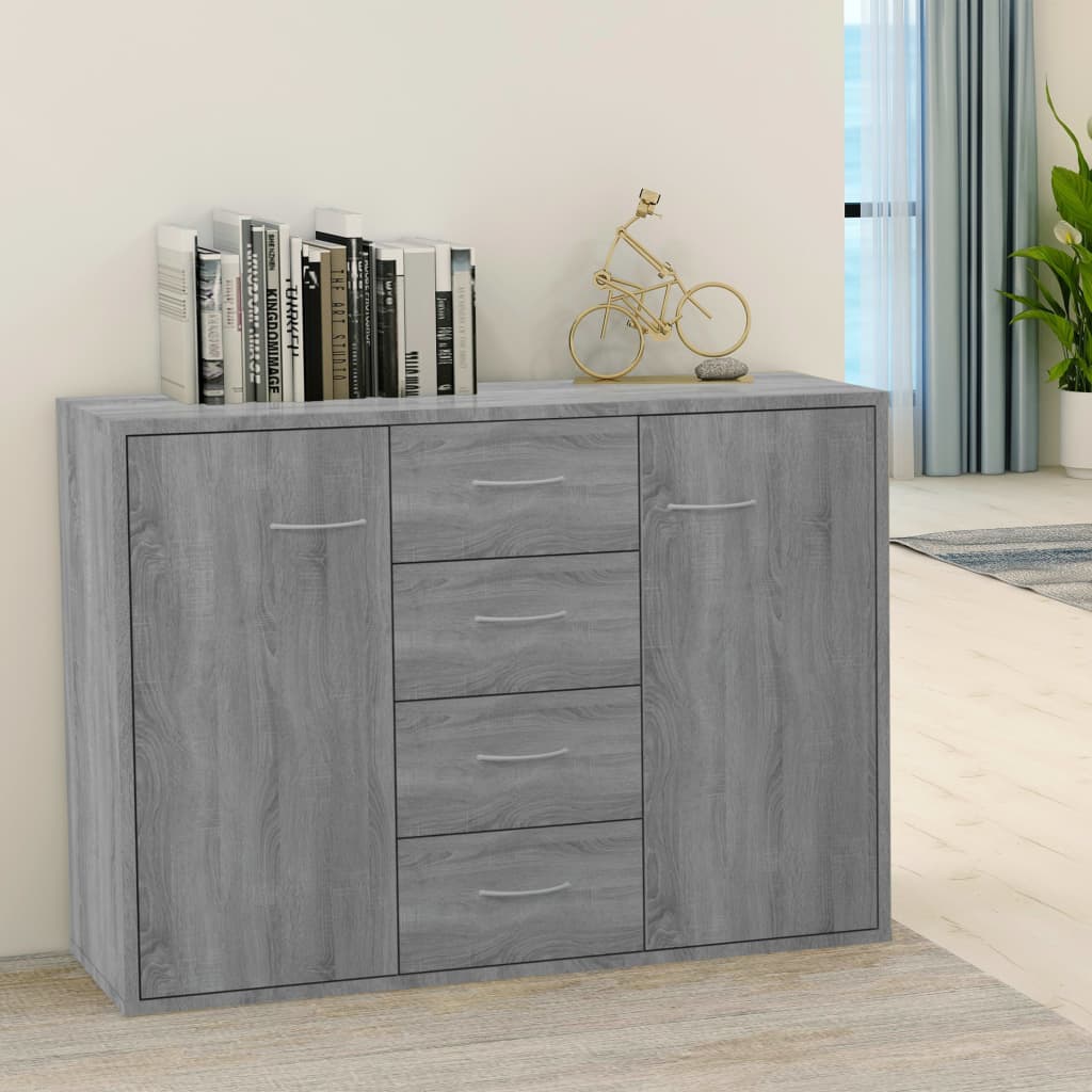 Vidaxl Kommode, Sonoma Eiche Grau, 88X30X65 Cm, Holzwerkstoff