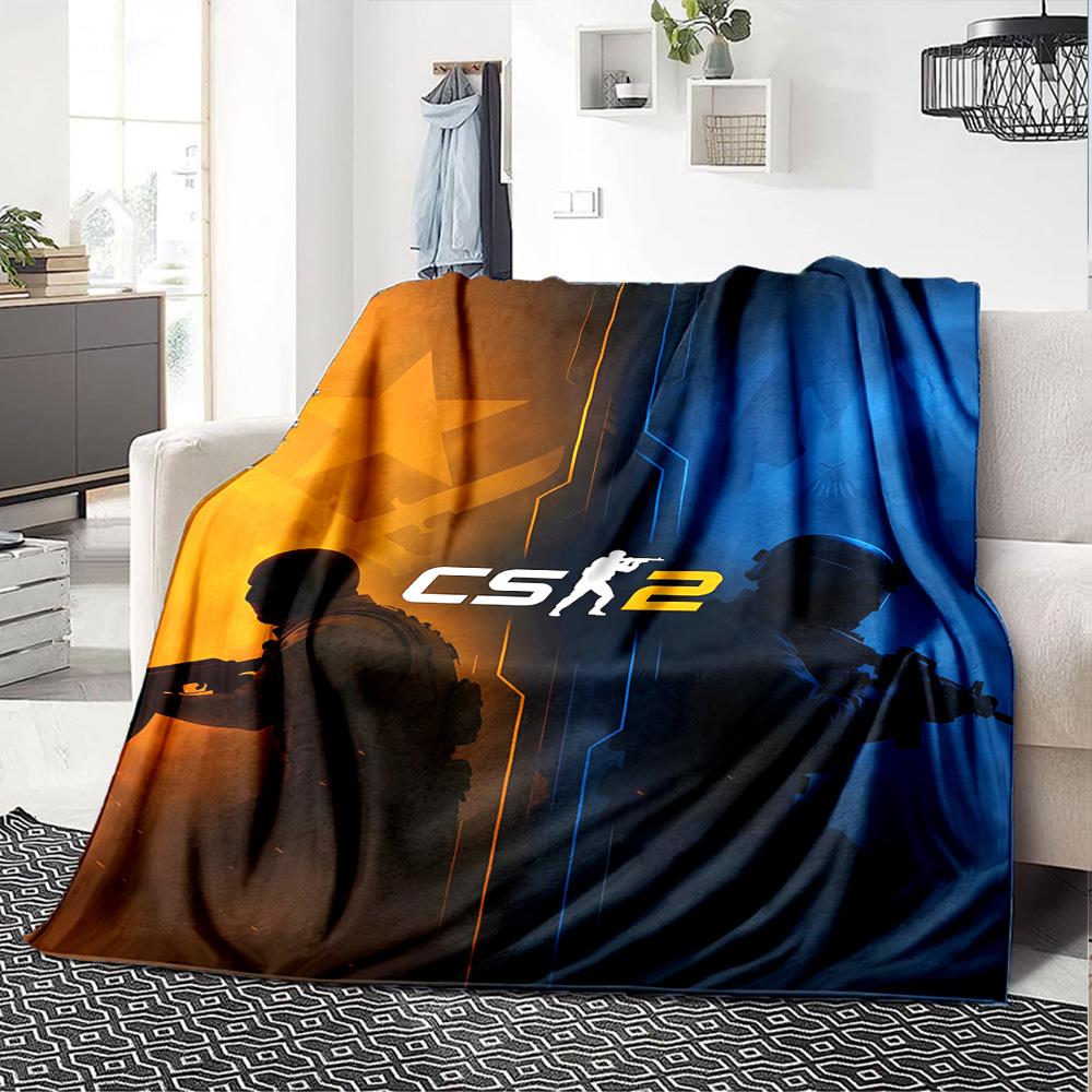 1pc Blanket - C-Counter strike2 CS2 Print Design,Lightweight Blanket for Sofa,Bed- Soft &Warm,Gift for All Seasons