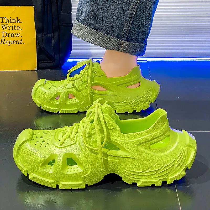 Fashion Slippers Male Shoe Open Hole Shoes Indoor Rubber Clearance Sale Wholesale 2025 Styles Eva Luxury Summer Non-slip H Men's Sandal