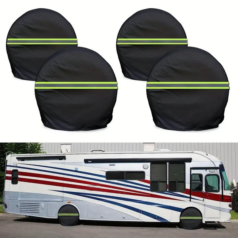 2PC RV Car Tire Protectors Universal With Reflective Strips Better Protection Waterproof Lighting Conditions