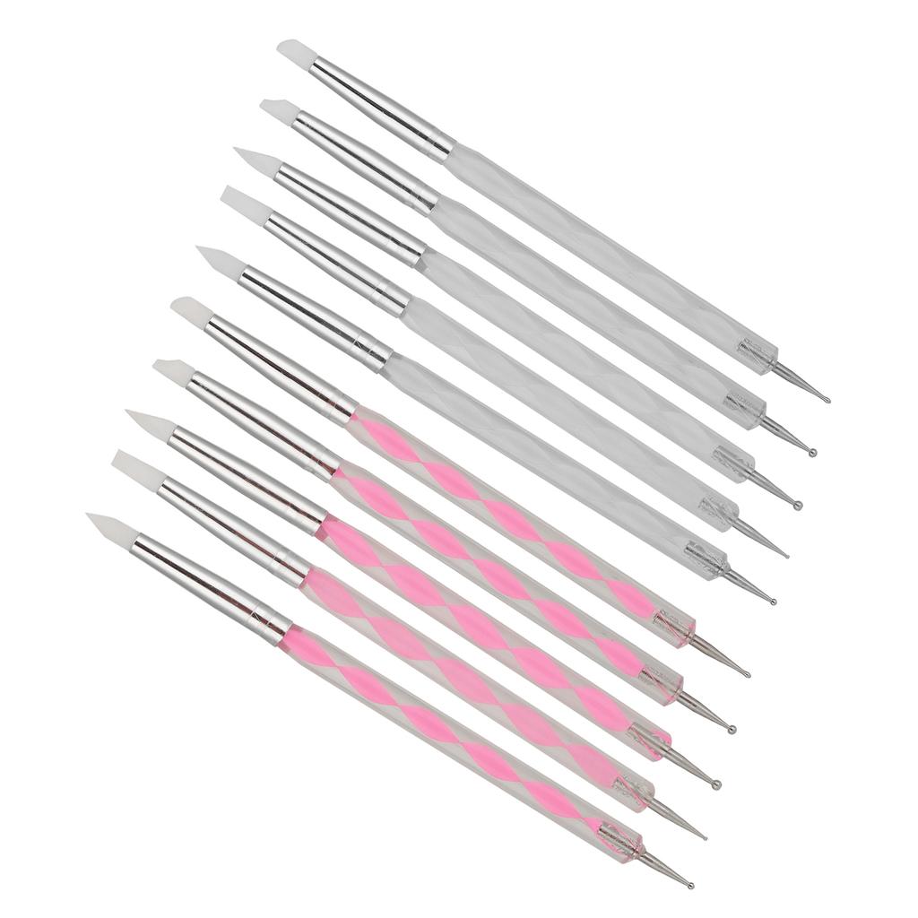 5pcs Nail Art Dotting Pen  Ended Nail Painting Pen  Carving Pen with Acrylic Handle