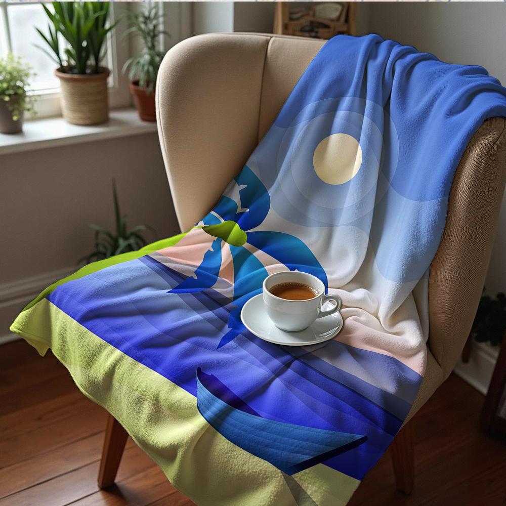 Pastel Tropical Hibiscus Floral Cartoon Anime Print Flannel Blanket Soft Warm Throw for Kids Bedroom Sofa Christmas Office Car