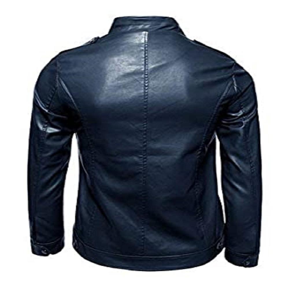 NOORA Men's Real Leather Blue Jacket ST027