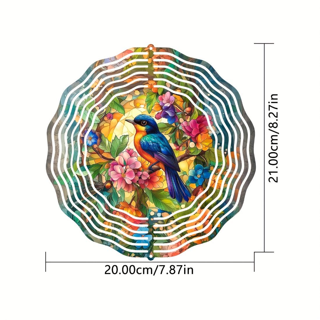 

Vibrant Hummingbird & Floral 3D Stainless Steel Wind Spinner - 19.99cm Colorful Metal Sculpture for Indoor/Outdoor Garden Decoration, Battery-Free 01A
