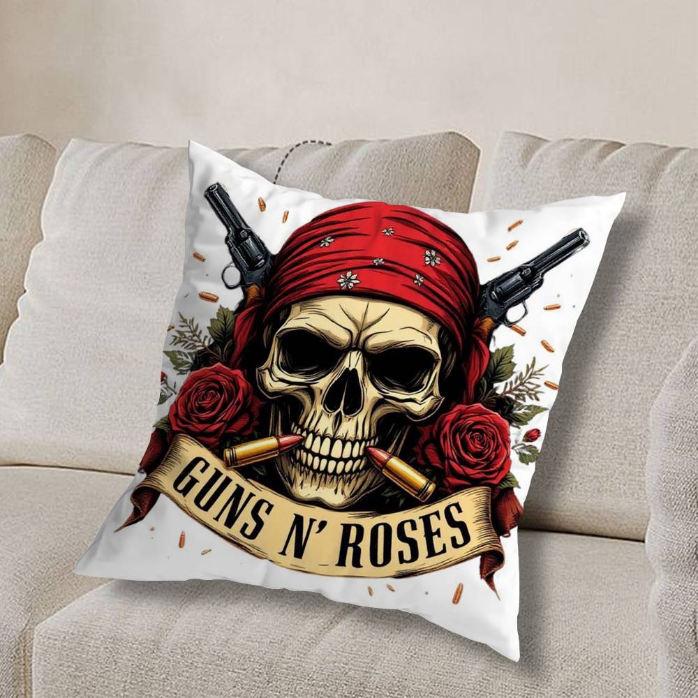 B-Band Guns N Roses Catchy Pillow Case Sofa Living Room Bedroom Headboard Backrest Cushion Square Cushion Nap Time