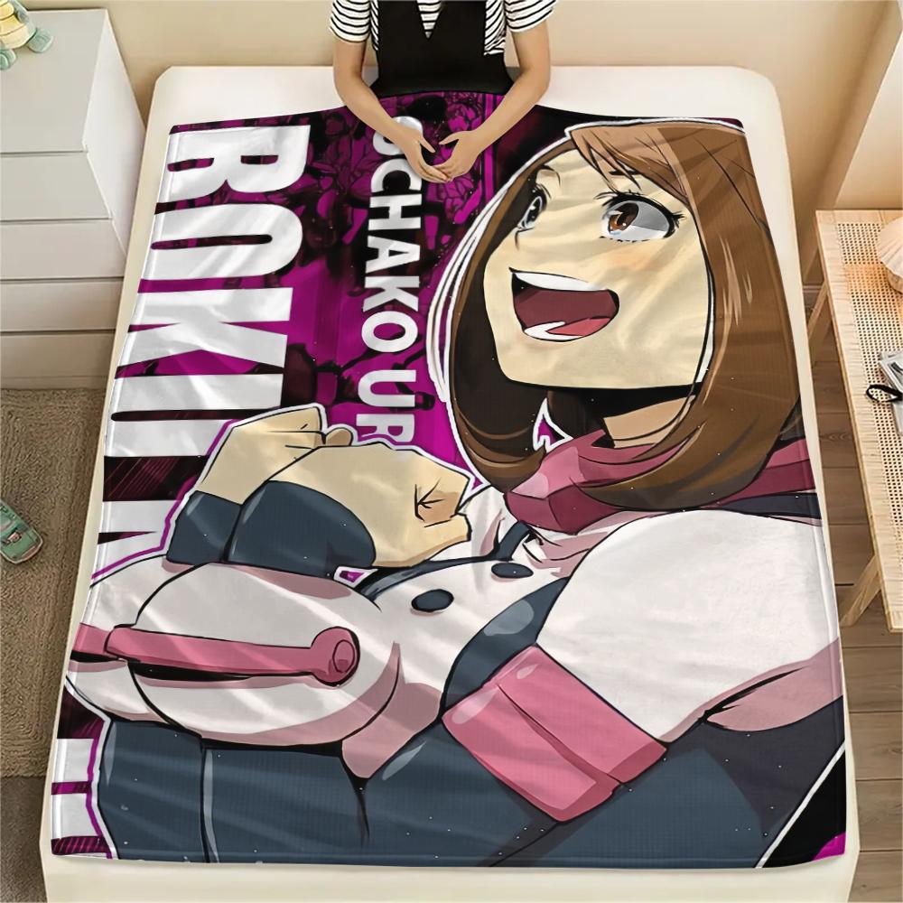 My Hero Academia Character Pattern Flannel Blanket, High Quality Comfortable for All Seasons, Home Decor, Warmth and Comfort, Perfect for Gifts.
