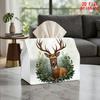 2D Flat 1pc, Tissue Box. Reusable Antler Wreath Pattern Napkin Dispenser, Daily Desktop Paper Organizer, Suitable for Kitchen Living Room Bedroom Bath