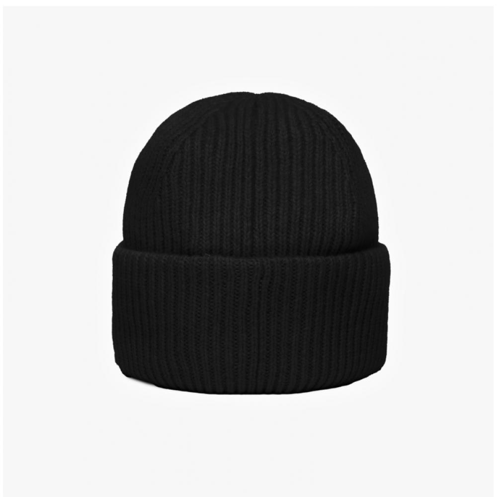 Acne Studio C40270 Black Face Logo Small Patch Beanie