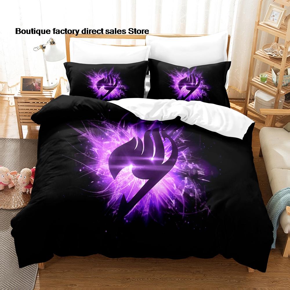 3D Printed Fairy Tail Anime Bedding Set Duvet Cover Pillowcase For Fans Bedroom Decor Twin Full Queen King Size Bed Linen