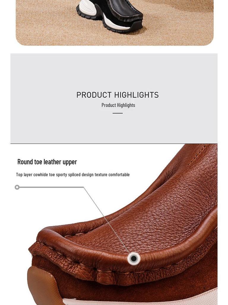 2025 Autumn Women's Luxury Slip-On Sneakers - Premium Cowhide Casual Shoes