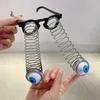 KAMMPT Funny Spring Eyeball Glasses Kids Scary Halloween Toys Eyeglasses for Children Tricky Festival Party Cosplay Eyeglasses