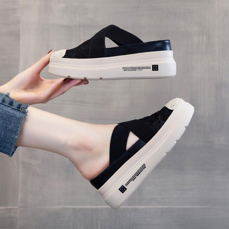 Fashion Sandals Women New Fashion Baotou Sandals Female Lace Thick Sole Breathable Lazy Fisherman Casual Shoes Women Zapatos Mujer