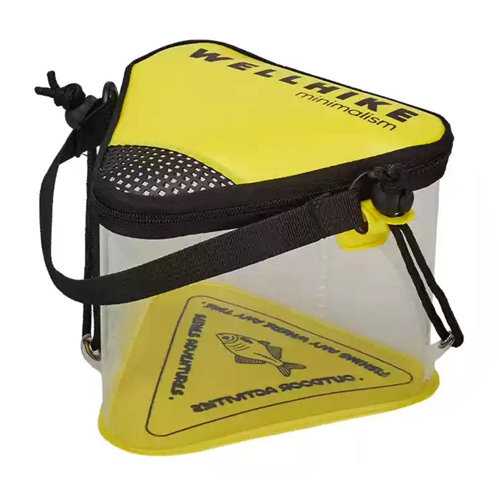 Transparent Fishing Bucket with Breathable Mesh Lid Live Fish Bucket Multi-Functional Outdoor Collapsible Bucket for Ice Fishing