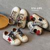Spring 2026 Kids' White Korean-Style Distressed Sneakers - Unisex Baby Star Board Shoes