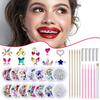 1 Set Dental Tooth Gems Crystal Glass Diamond Butterfly Shaped Ornament Diy Tools Various Shapes Color Teeth Jewelry Decorations