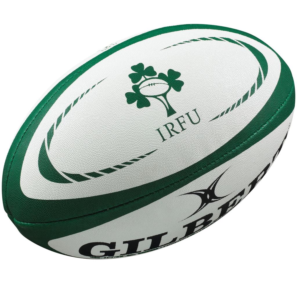 GILBERT Ireland International Replik Rugbyball (5, Weiß) -