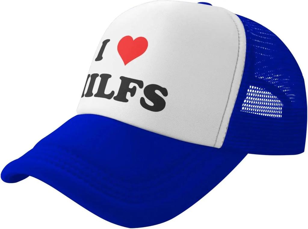 I Heart Milfs Trucker Hat Sports Baseball Cap Casual HipHop Unisex Leisure Adjustable Size