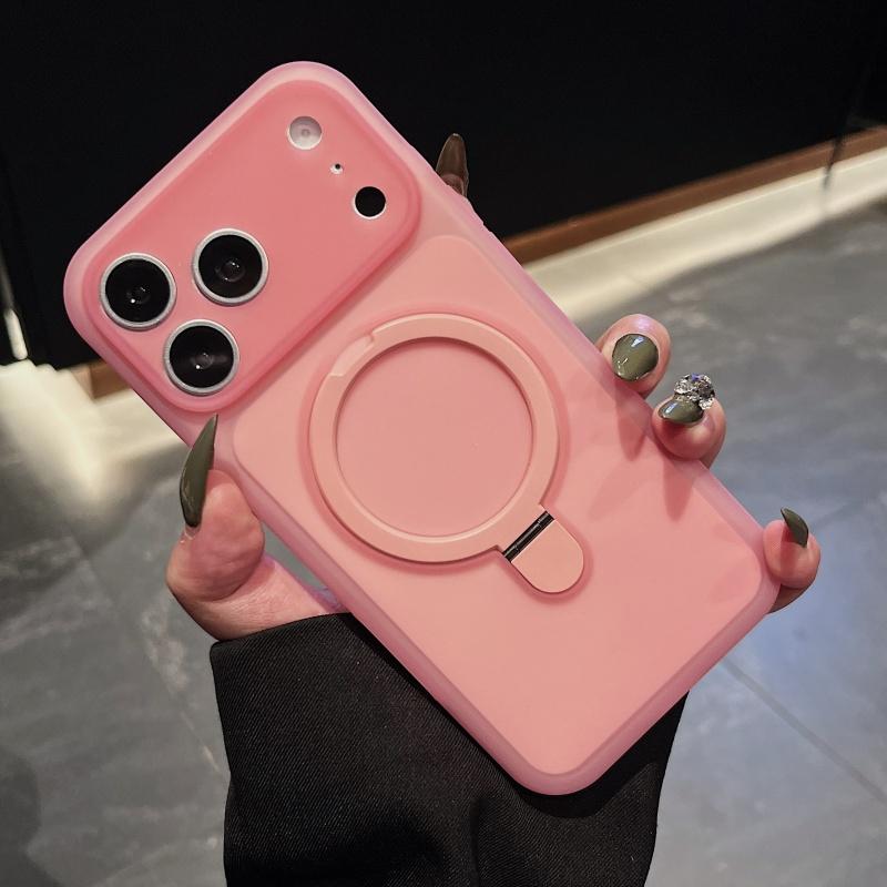 Candy Frosted Jelly For Bracket Case for For Iphone 17 16 1 Pro Max Wireless Charging Bright Color-blocking Armor Cover