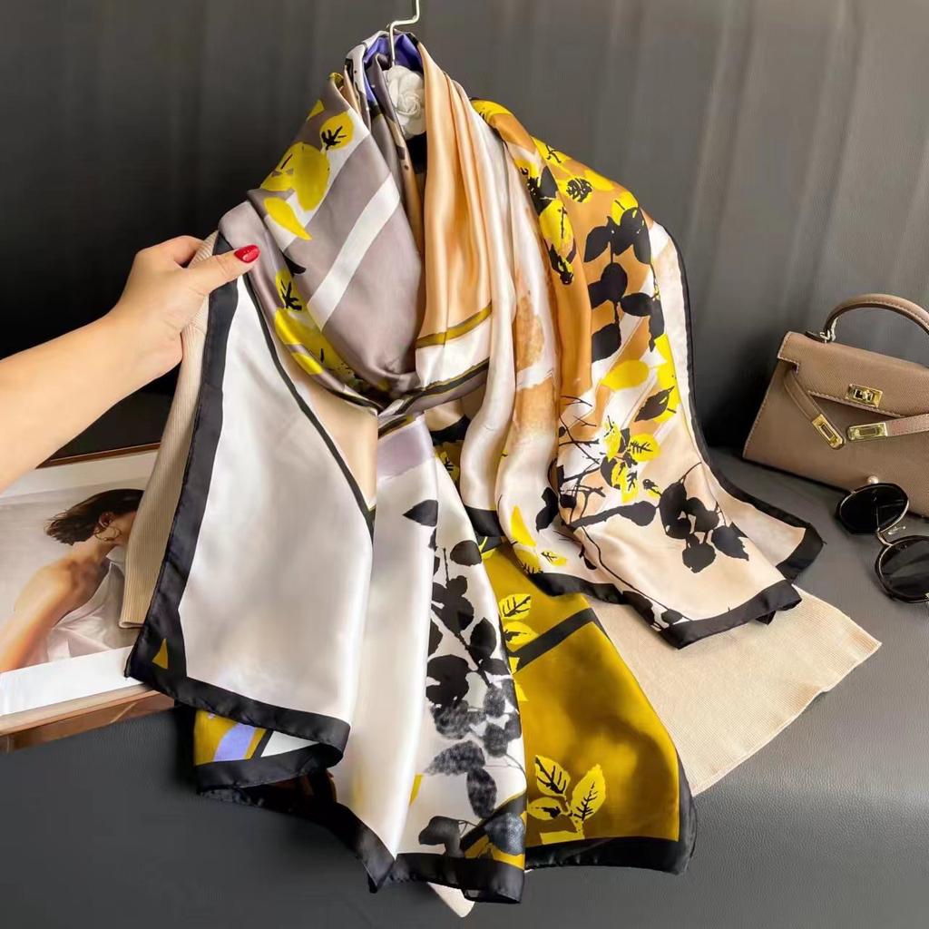 Jarní šátek pro ženy, luxusní design, hedvábný hladký šátek, měkký muslimský čelenka, plážový šátek 85x180cm