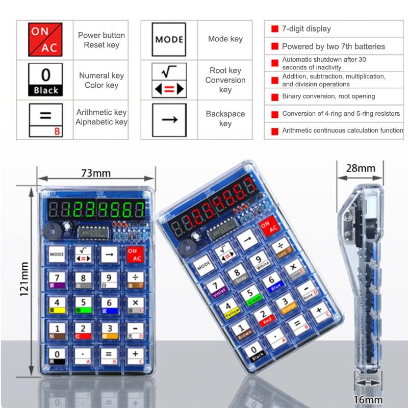 Calculator Making Kit Electronic Diy Parts Welding Practice Homemade Led Digital Tube Calculator