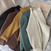 Ready Stock: Korean Kids' Half-High Collar Solid Color Knitted Pullover for Boys & Girls - Spring/Autumn