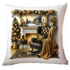 New Christmas Pillowcase High-end Light Luxury Black Gold Color Printing Home Cushion Pillowcase