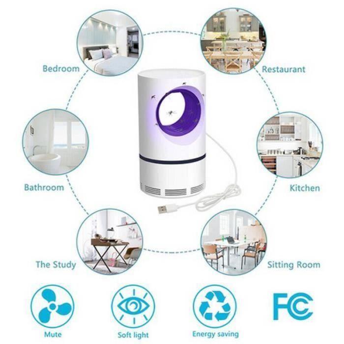Lampe Anti-insecte - YF33254 - USB - Non Toxique - 5W - 12x21,5 cm