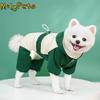 Windproof Dog Hooded Jumpsuit Thick Velvet Winter Warm Dog Raincoat Comfortable Adjustable Dog Four Legged Clothes Outdoor